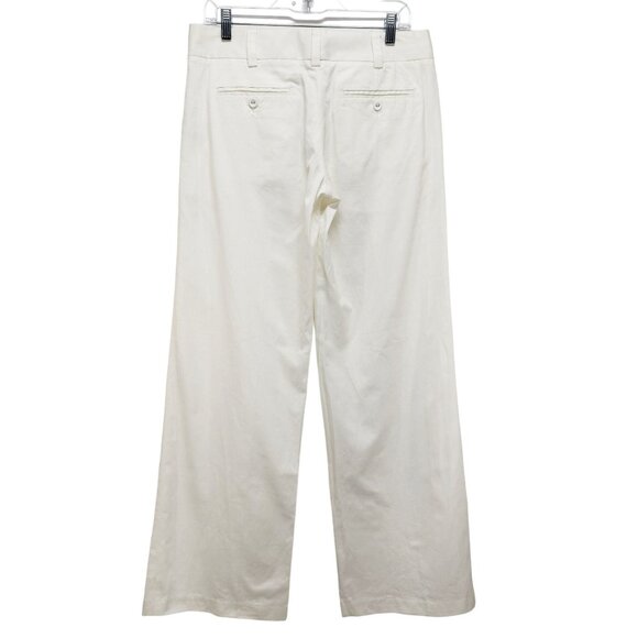 French Connection Womens White Cotton Straight-Leg Trousers high rise Size 6 - Picture 2 of 12